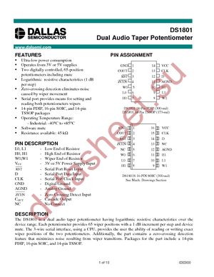 DS1801S+T&R datasheet  